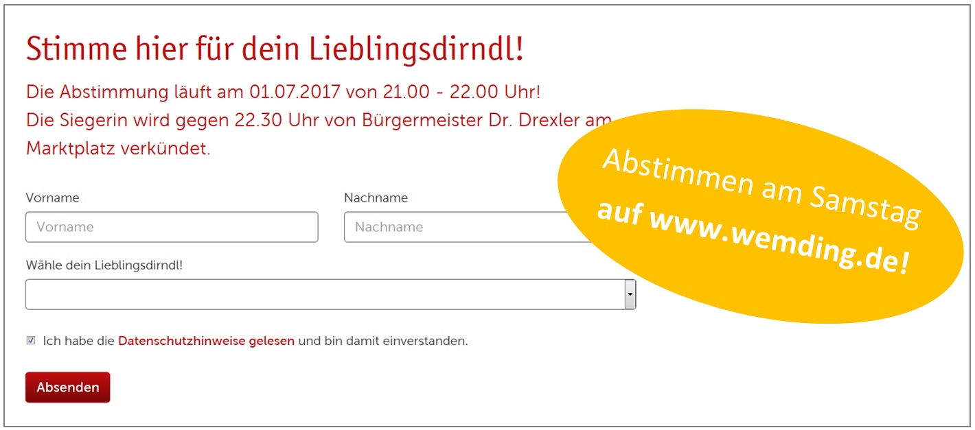 Dirndlprämierung Maske