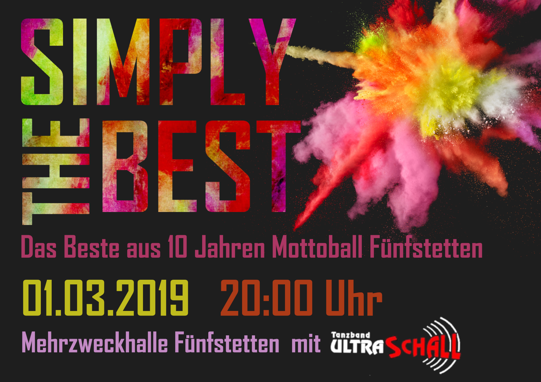 Am 1. März 2019 findet unter dem Motto &quot;Simply the Best&quot; der Faschingsball in Fünfstetten statt.