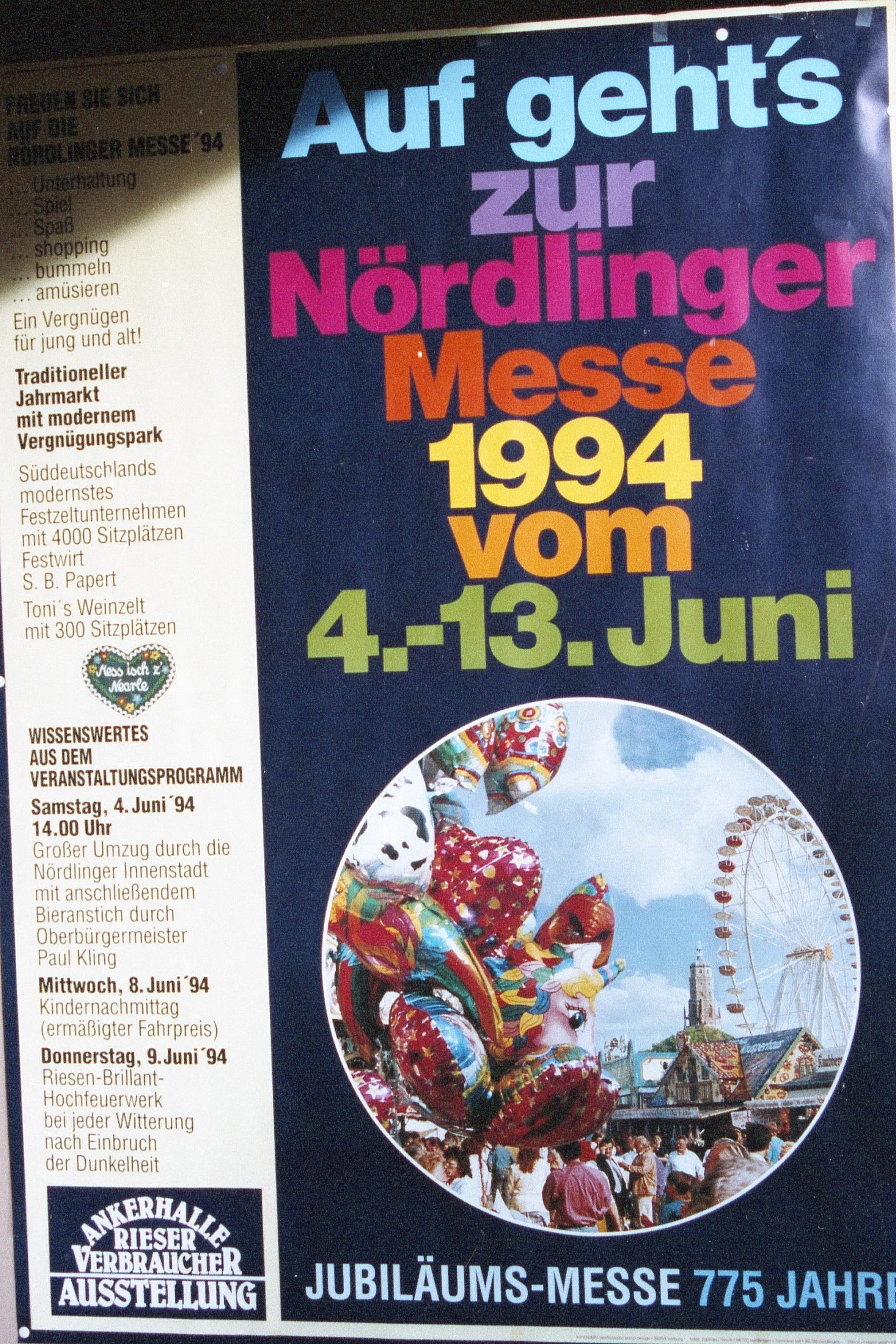 Plakat der Nördlinger Mess 1994