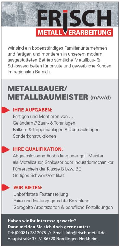 Frisch Metallverarbeitung