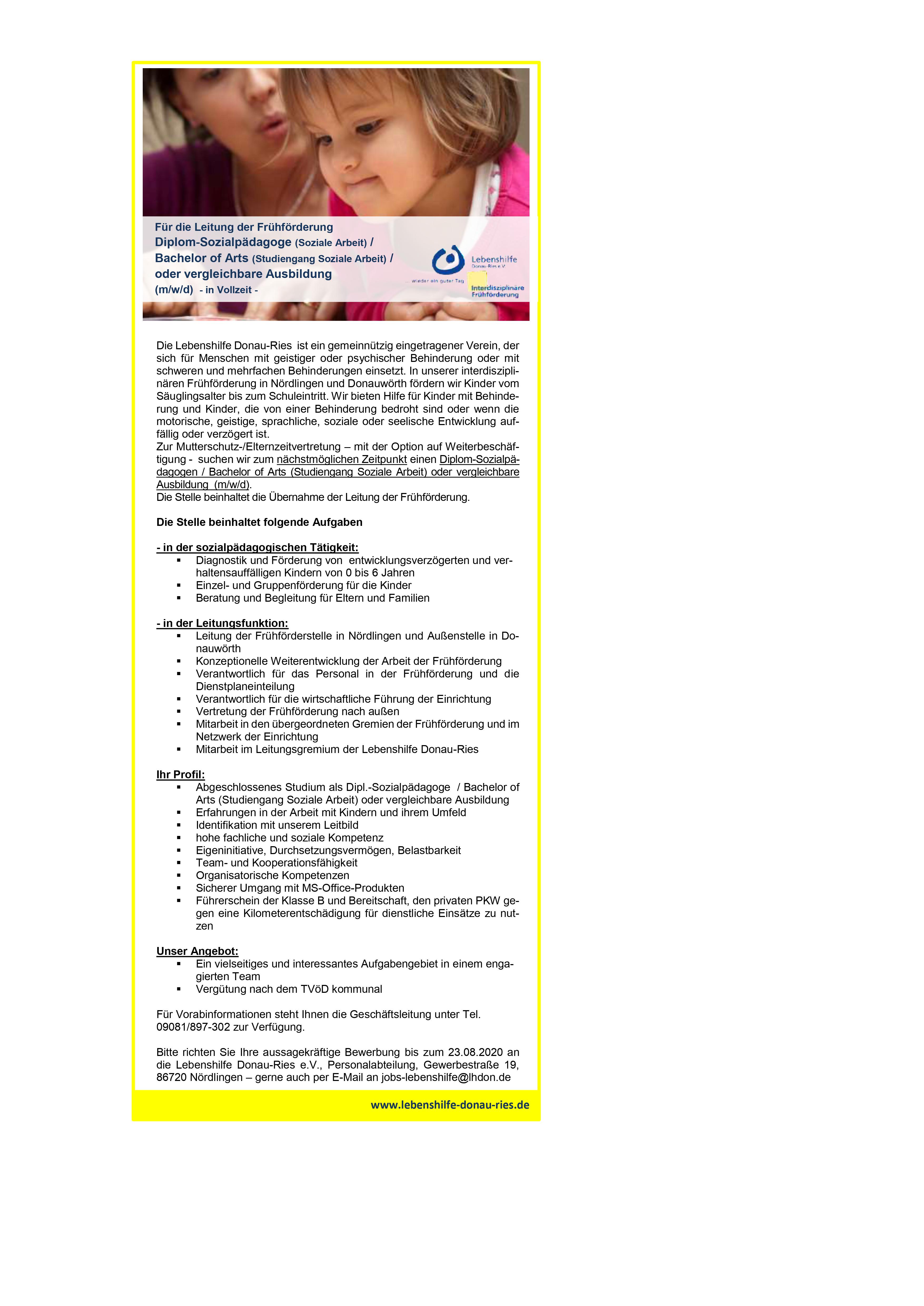 Diplom-Sozialpädagoge (Soziale Arbeit) / Bachelor of Arts (Studiengang Soziale Arbeit)