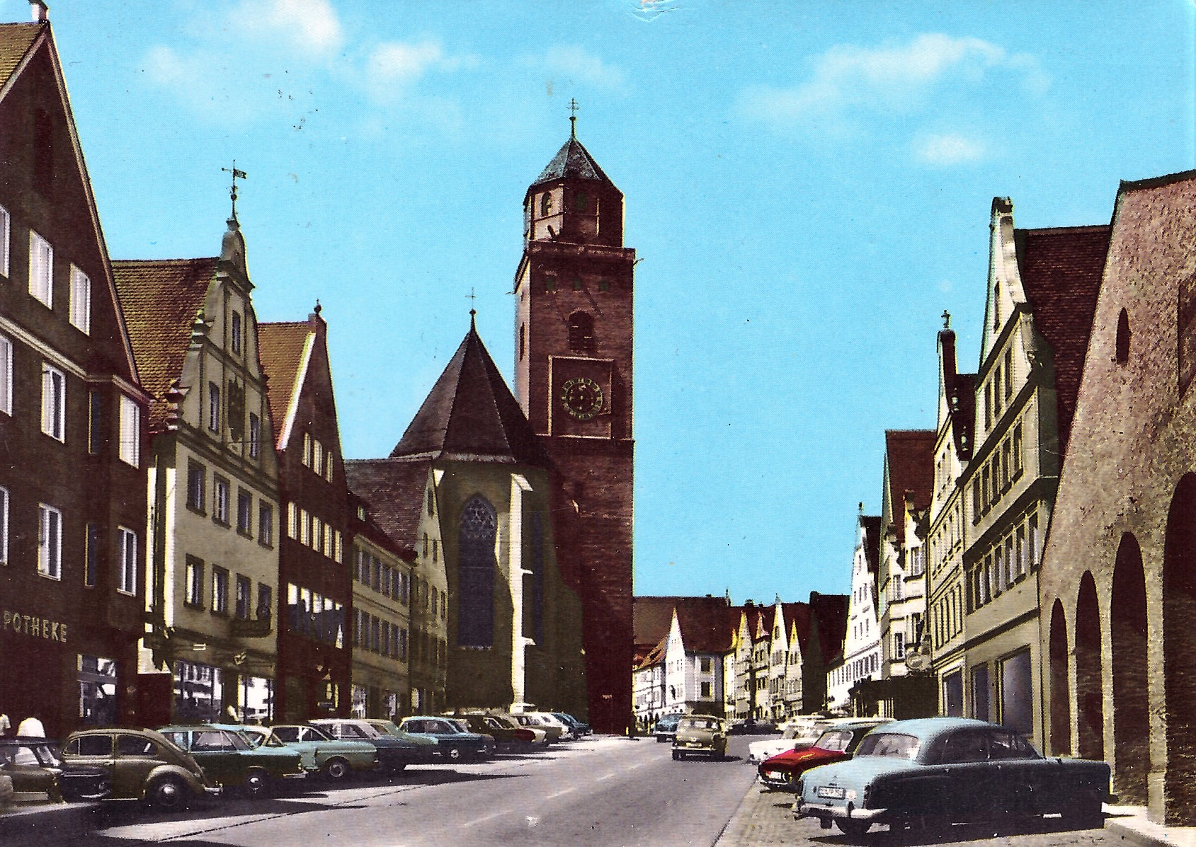 Die Reichsstraße im Jahr 1964. Das Liebfrauenmünster ist dort unverändert zu finden, aber das Tanzhaus ganz rechts sieht heute anders aus. Das hier abgebildete Provisorium stand zwischen den 50er und 70er Jahren.