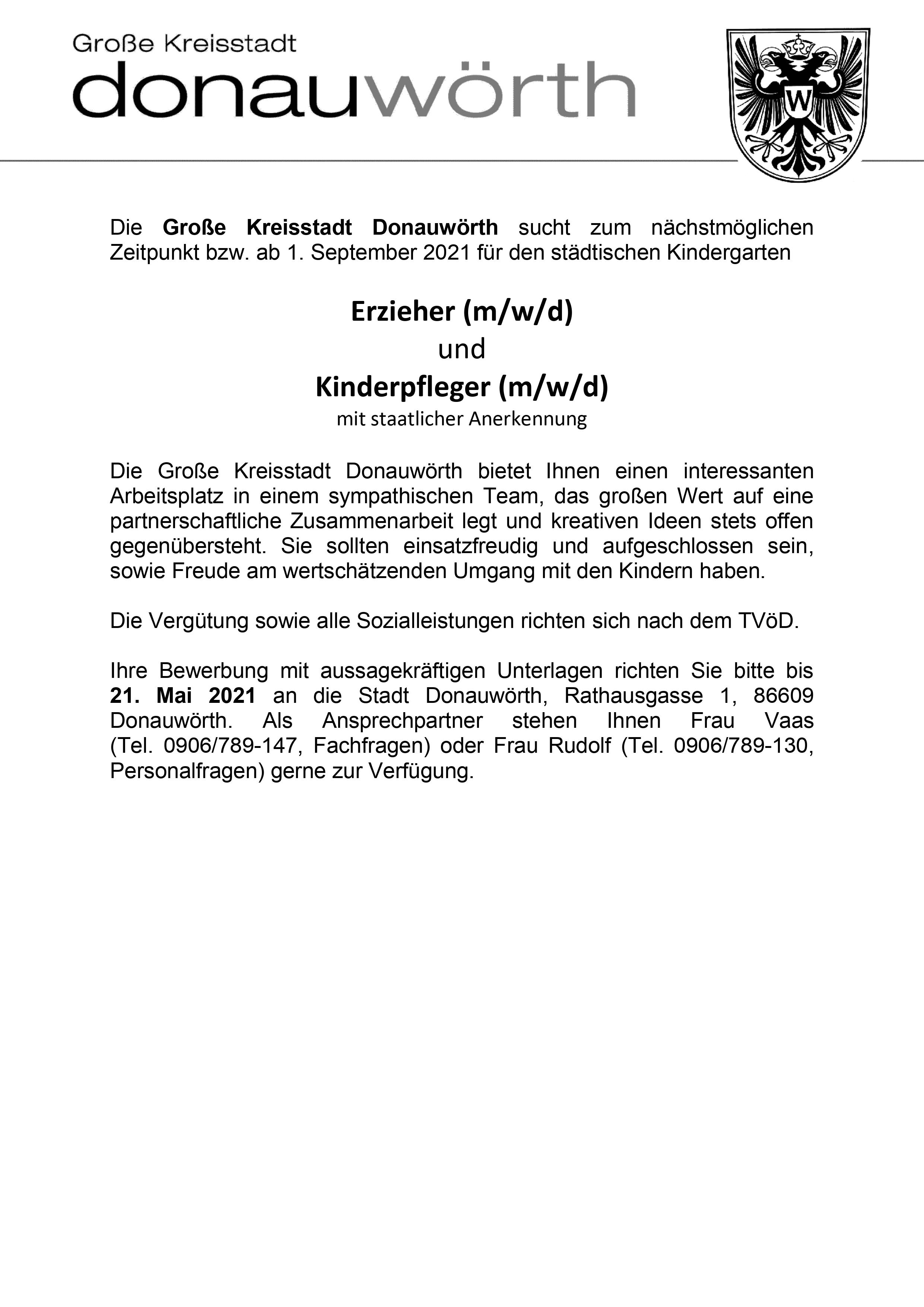 Erzieher und Kinderpfleger m/w/d