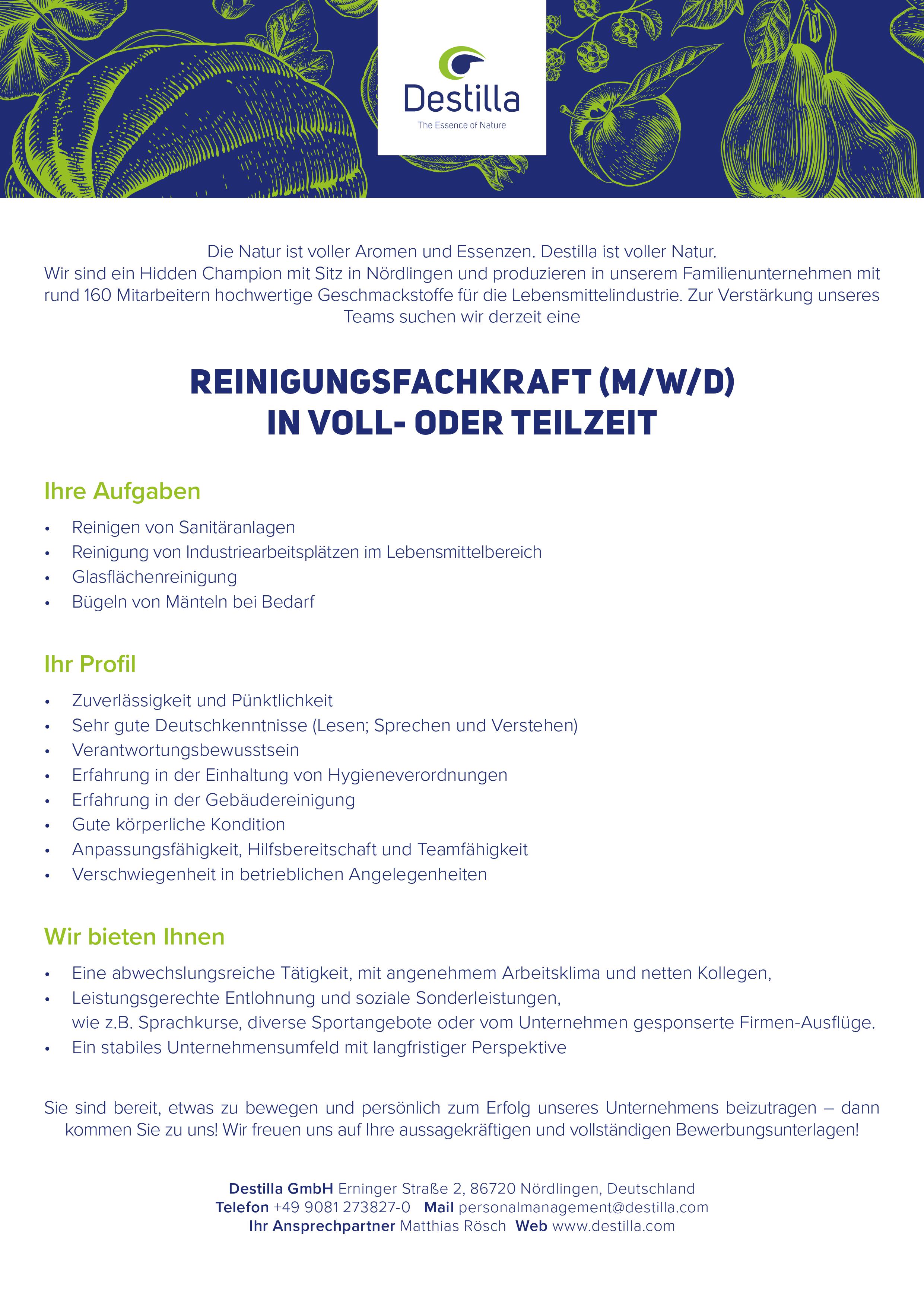 Reinigungsfachkraft m/w/d