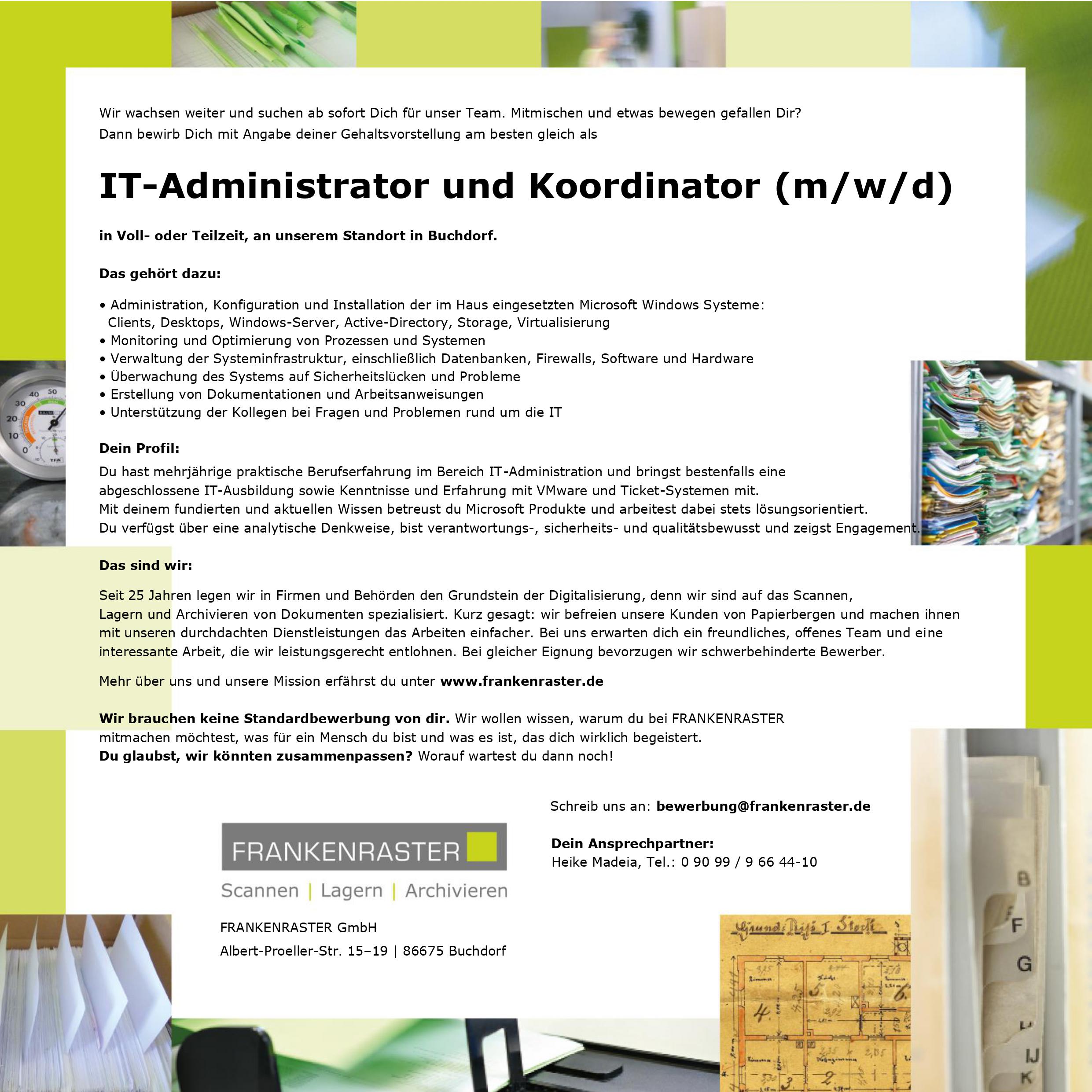IT-Administrator und Koordinator m/w/d