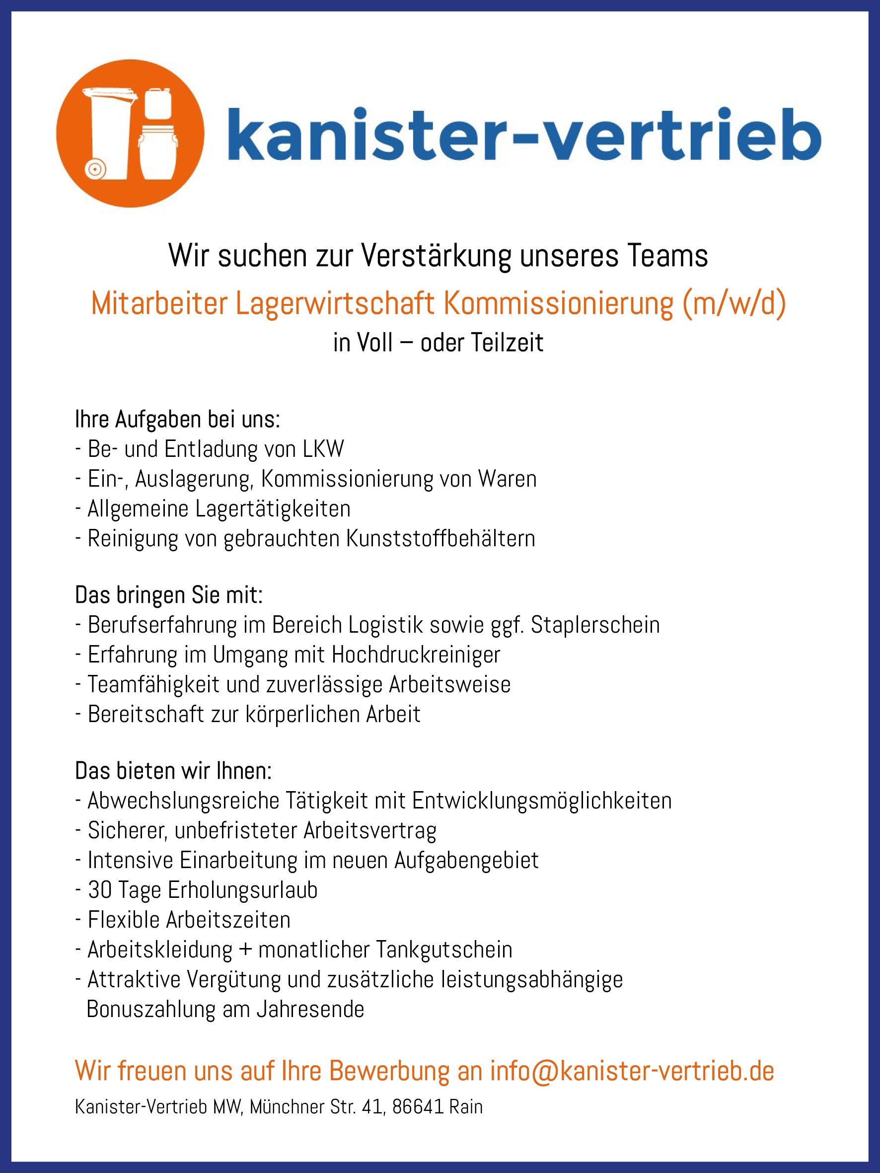 Kanister Vertrieb