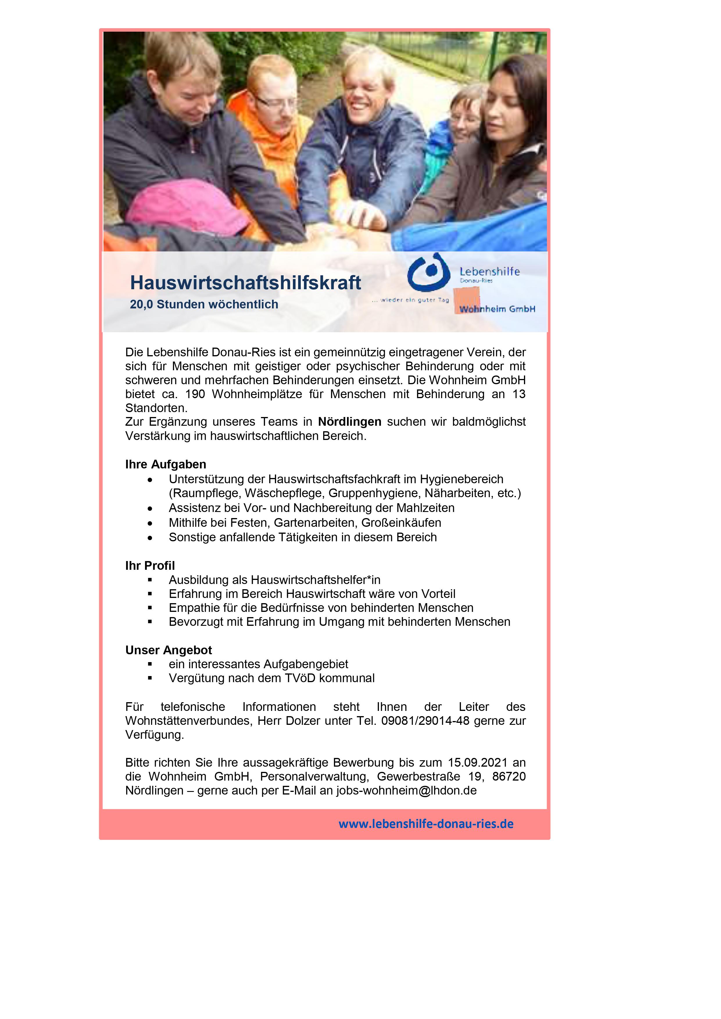Hauswirtschaftshilfskraft m/w/d