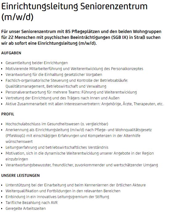 Einrichtungsleitung m/w/d