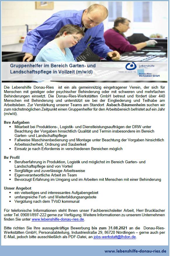Gruppenhelfer m/w/d