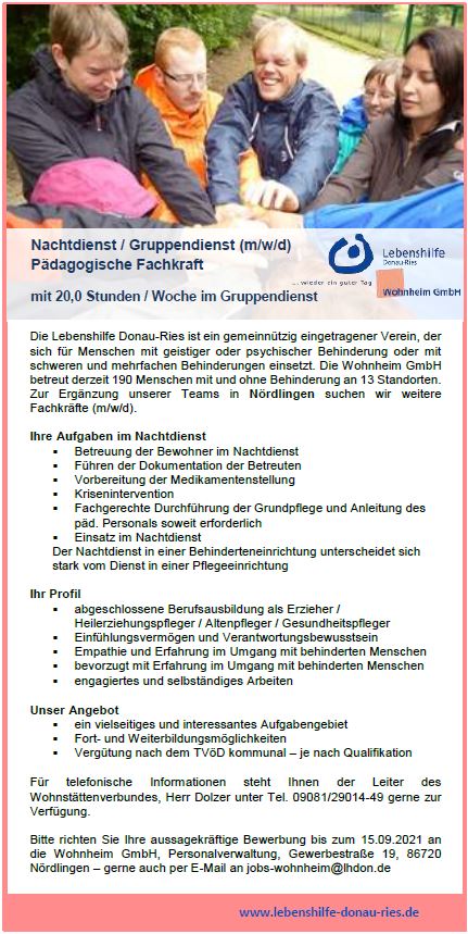 Pädagogische Fachkraft m/w/d