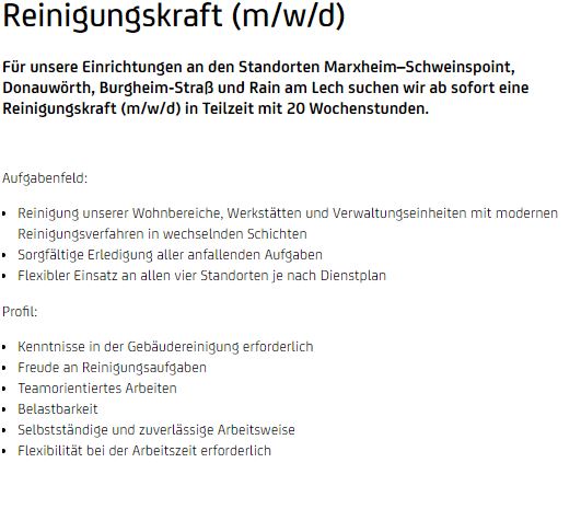 Reinigungsfachkraft m/w/d