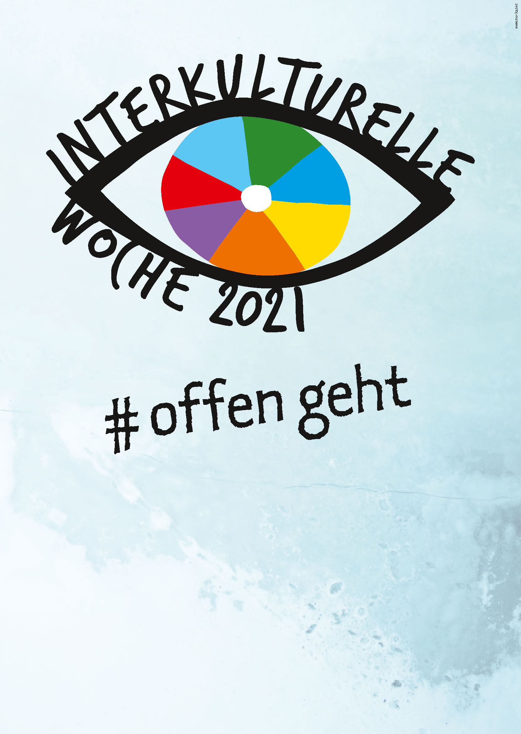 Logo Interkulturelle Woche mit Hashtag &quot;offen geht&quot;