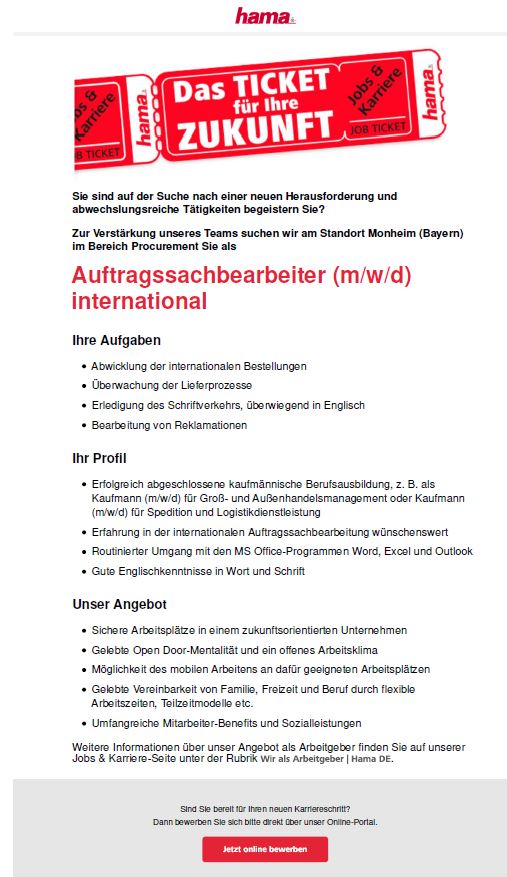 Auftragssachbearbeiter international (m/w/d)