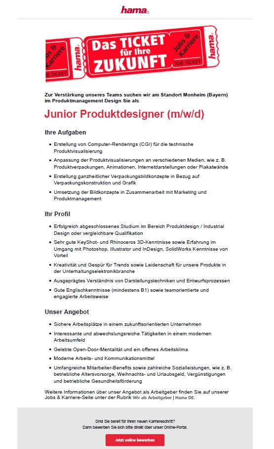 hama Junior Produktdesigner (m/w/d)