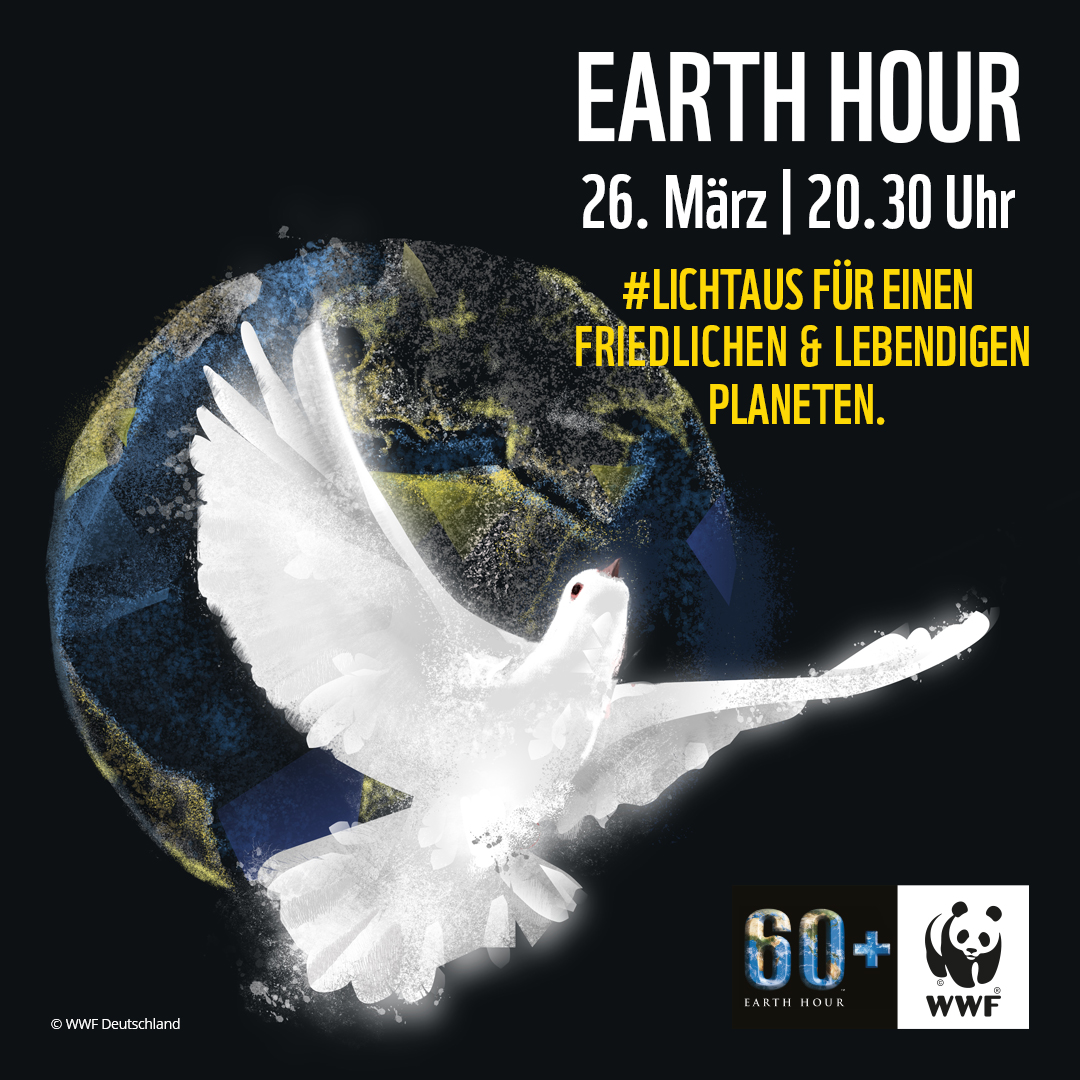 Das Bild zeigt ein Plakat zur Earth Hour 2022