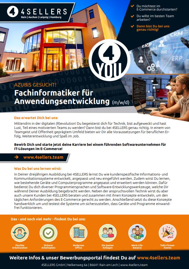 Fachinformatiker für Anwendungsentwicklung (m/w/d)