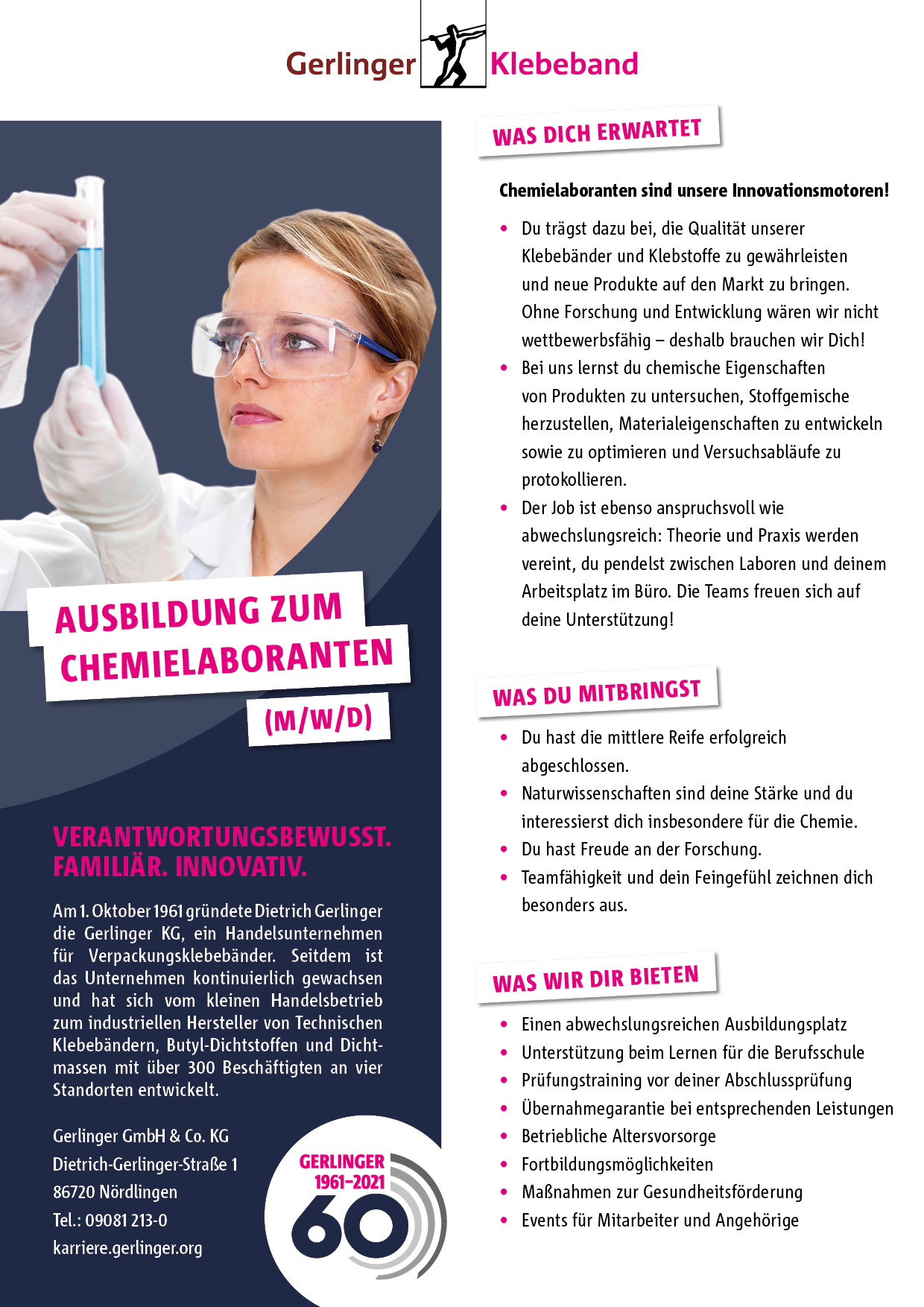 Ausbildung zum Chemielaboranten (m/w/d)