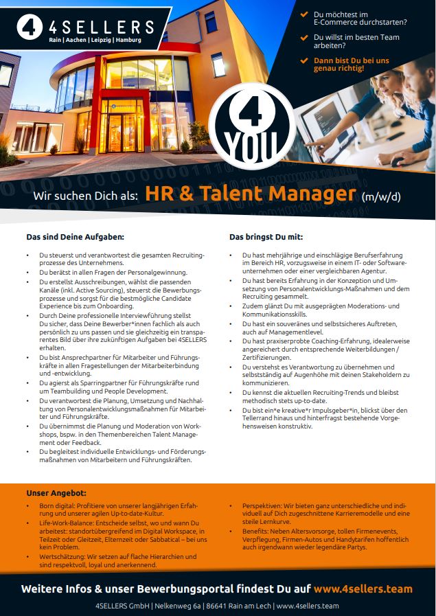HR & Talent Manager (m/w/d)