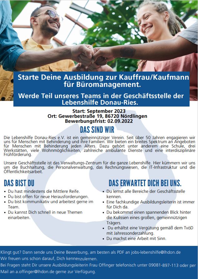 Ausbildung zur Kauffrau/Kaufmann für Büromanagement