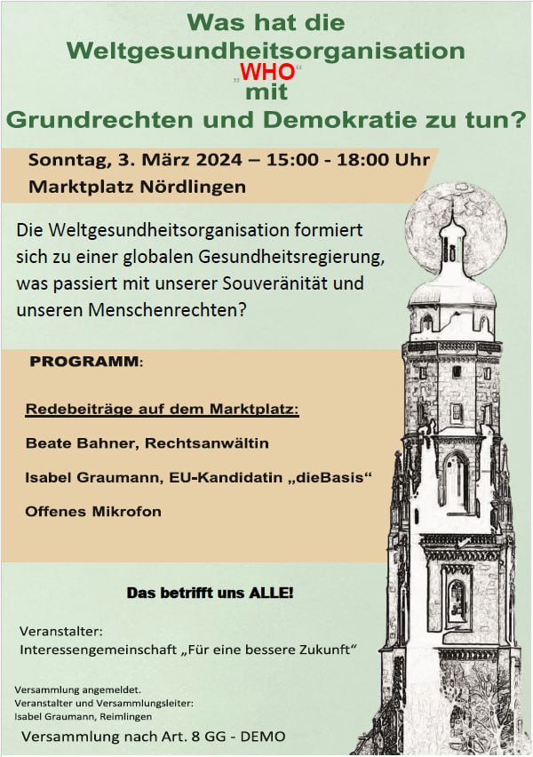 Hier sieht man einen Fyler zu einer Demonstration in Nördlingen.