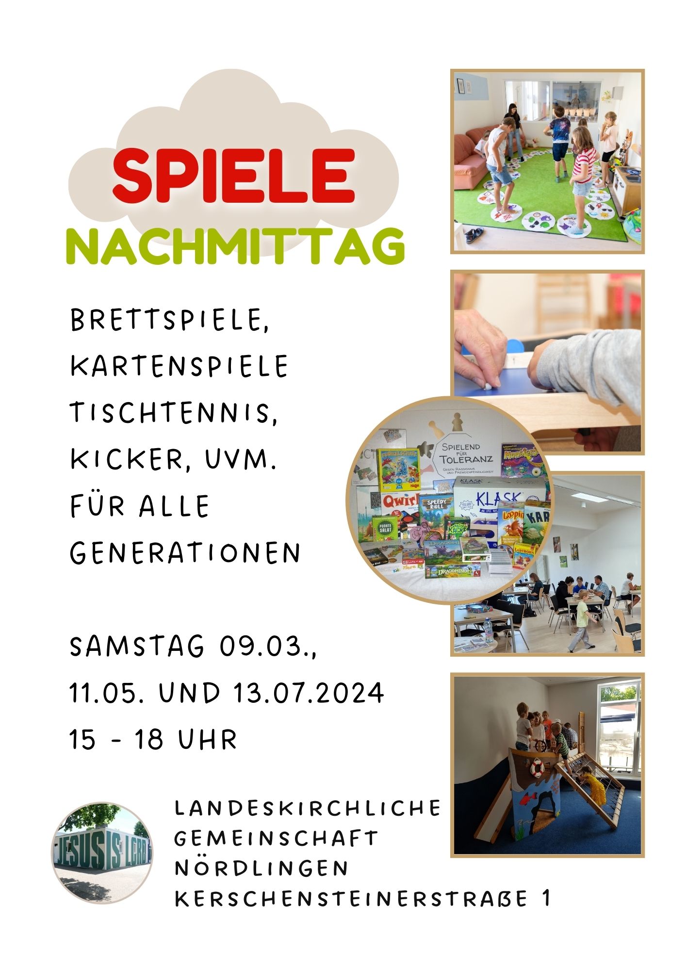 Die Landeskirchliche Gemeinschaft Nördlingen lädt zum Spielenachmittag in Nördlingen ein.