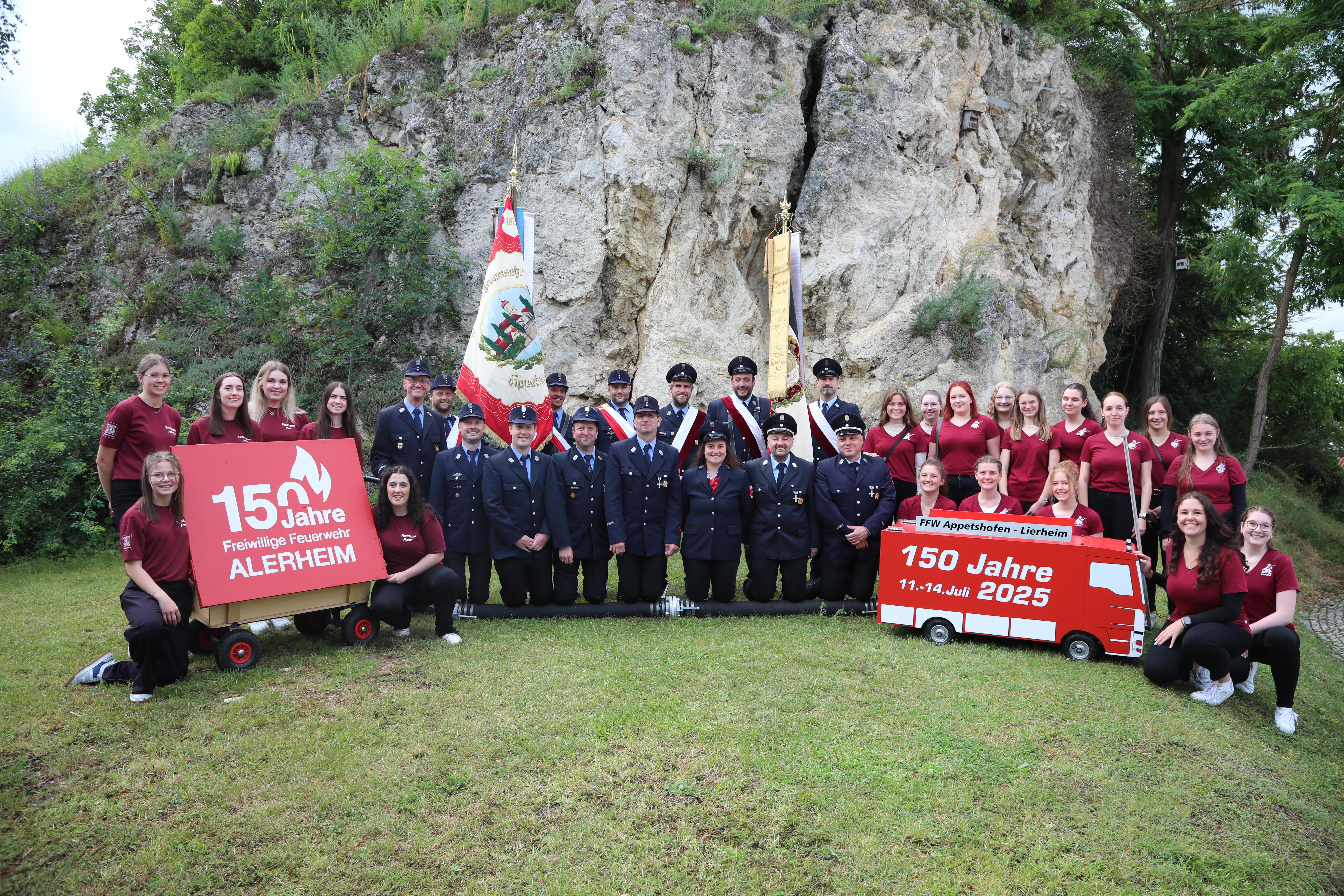 Schon seit 150 Jahren besteht die Patenschaft der Feuerwehren Alerheim und Appetshofen-Lierheim.