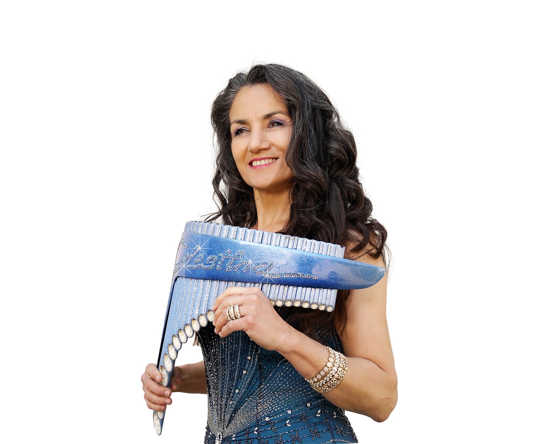 Die Panflötenspielerin Daniela de Santos.