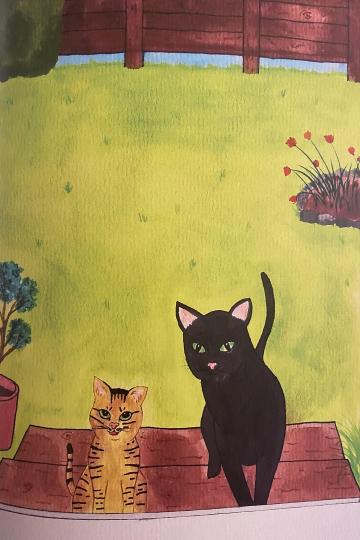 Das Bild zeigt eine der liebevoll gestalteten Seiten aus dem Kinderbuch von Yvonne Bayer.