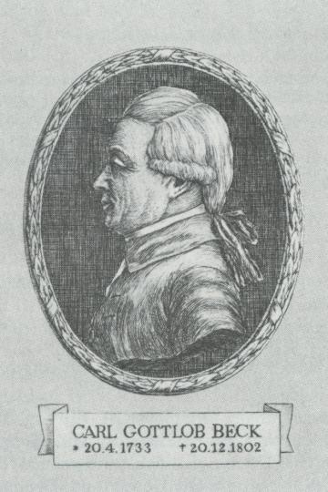 Zu sehen ist ein Portrait von Carl Gottlob Beck. 