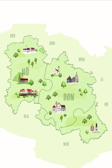 Eine Illustration vom Landkreis. 