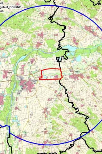 Überwachungsgebiet aufgrund der Fischseuche.