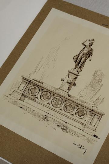 Ein Bild der Merkurstatue.