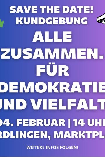 Demonstration für Demokratie und Vielfalt