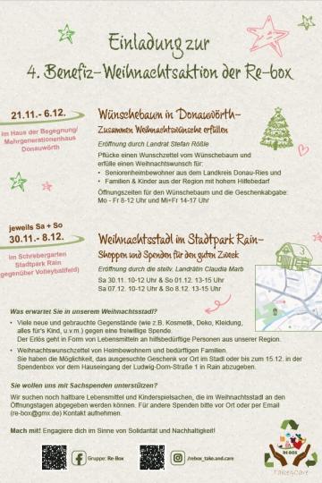 Zwei Benefizaktionen finden vor Weihnachten statt.