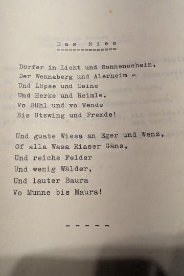 Original Gedichtblatt.