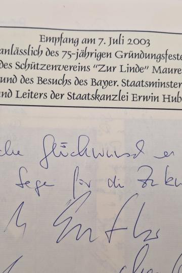 Erwin Huber Goldenes Buch