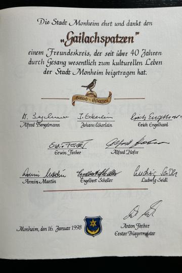 Ehrung Gailachspatzen 