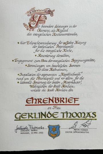 Gerlinde Thomas Ehrenbrief