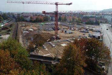 Baustelle auf dem BayWa-Gelände in Nördlingen