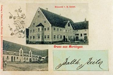 Die Brauerei von Balthasar Reiter. Das älteste existierende Bild der Brauerei um das Jahr 1901.