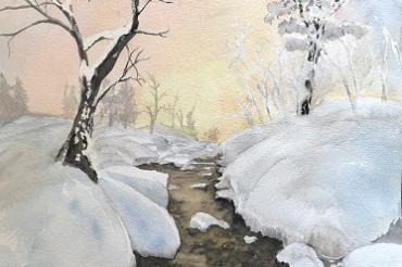 Winter am Fluss - Sabine Koloska