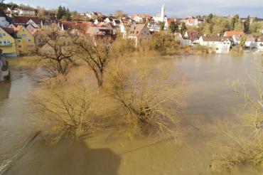 Luftaufnahme Hochwasser Harburg 2019