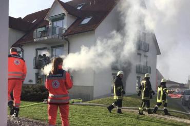 Das Bild zeigt die Rauchentwicklung bei einem Brand im Härpferpark.