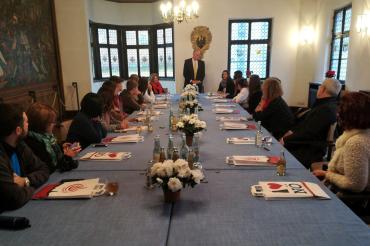 Besuch in der Bundesstube des Rathauses Nördlingen mit dem Camerata Ivoti aus Brasilien 
