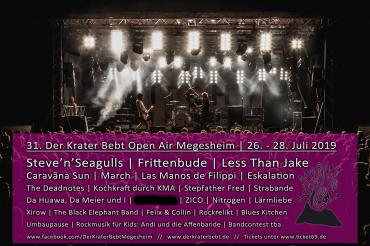 Vom 26. bis 28. Juli findet in Megesheim das 31. Der Krater Bebt Open Air statt. 