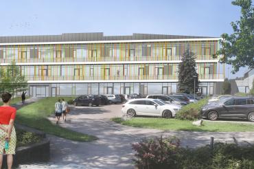 Das Bild zeigt das zukünftige Schulzentrum in Rain am Lech.