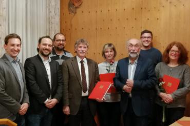 Das Bild Zeigt  Christian Martin, Daniel König, Rolando Peceros, Gerhard Martin, Gabriele Kugler, Wolfgang Bähner, Tobias Segnitzer, Heidemarie Prummer