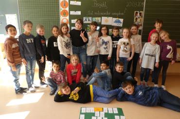 Das Bild zeigt den Projekttag an der Grundschule an der Schillerstraße.