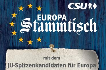 Plakat des Europa Stammtisches in Wolferstadt
