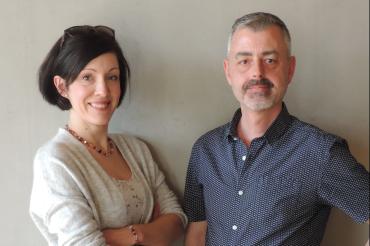 Das Bild zeigt Clarissa Hopfensitz (Text, Regie), Marcus Prügel (Musik).